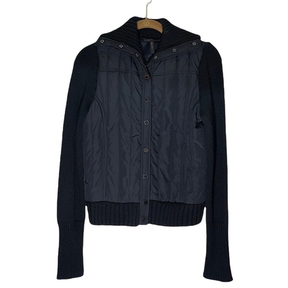 🌻 BCBG MaxaZaria Puffer Jacket with knit Sleeves. Size Small - Picture 1 of 6